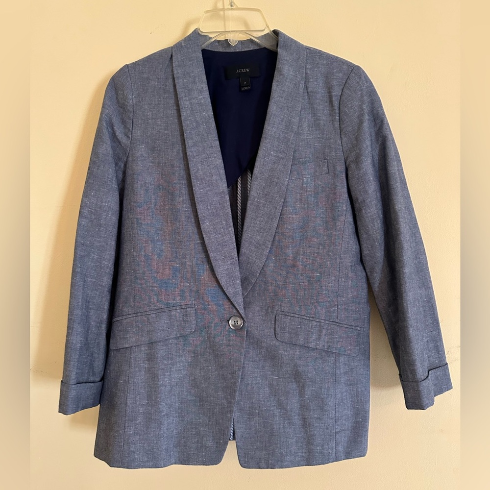 J. Crew Chambray Linen Blazer